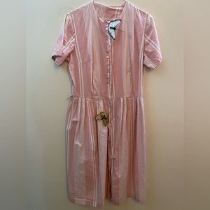 PINK AND WHITE TRUE 1950’s VINTAGE DRESS